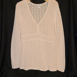 Ann Taylor Loft lace eyelet knit sweater.